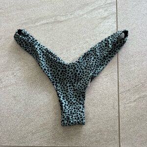 Teal cheetah print bikini bottoms